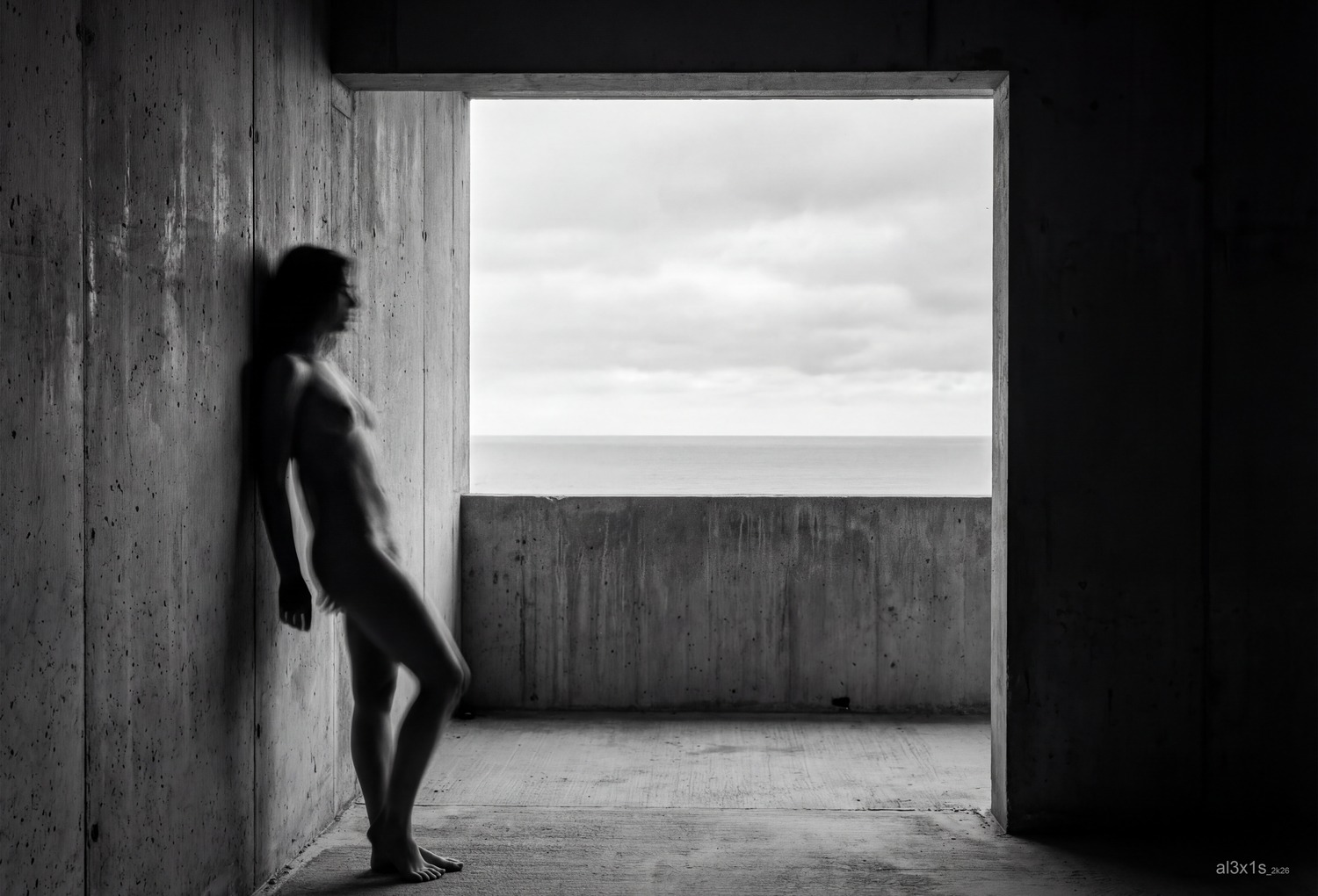 al3x1s — Promptographie N&B #25, série Entre rêves et Réalité, tirage Fine Art édition limitée 1/10
