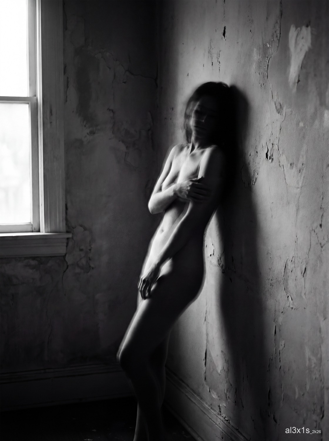 al3x1s — Promptographie N&B #26, série Entre rêves et Réalité, tirage Fine Art édition limitée 1/10