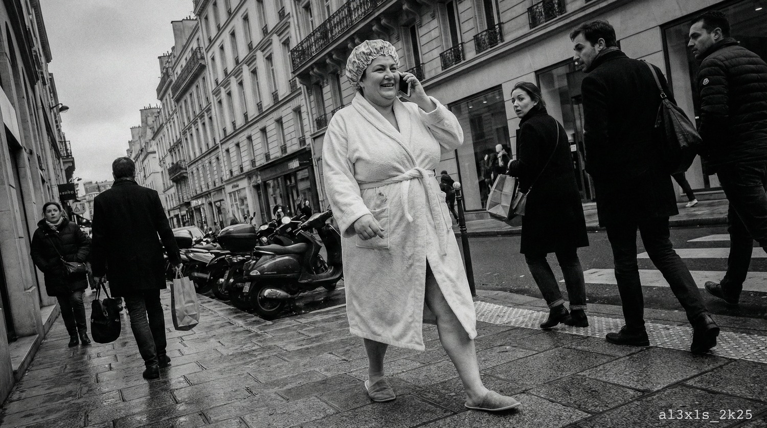 al3x1s — Promptographie N&B #36, série Entre rêves et Réalité, tirage Fine Art édition limitée 1/10